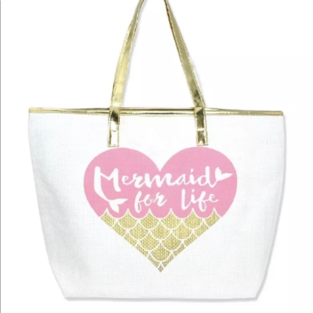 💛 Large “Mermaid For Life” Summer Beach Tote💖